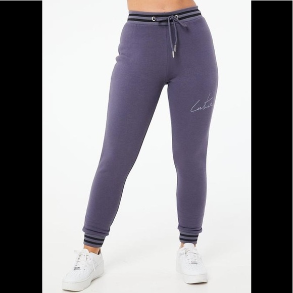 The Couture Club Pants - The Couture Club Signature Contrast Rib Joggers S